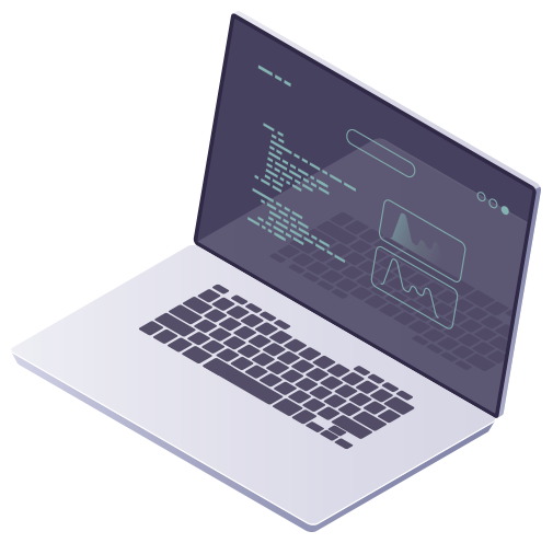 Laptop mit API-Code